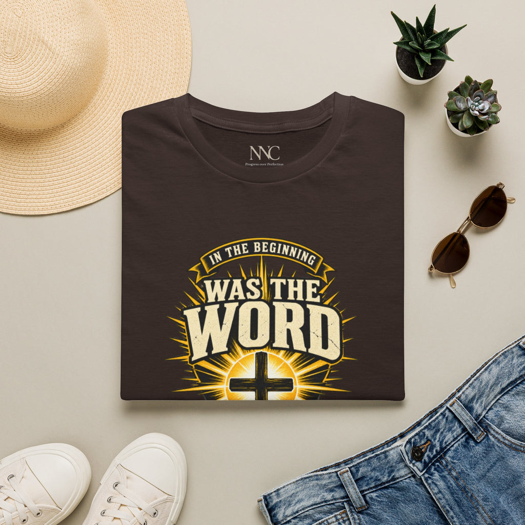 Was The Word Christian T-Shirt — In The Beginning Cross Faith Tee