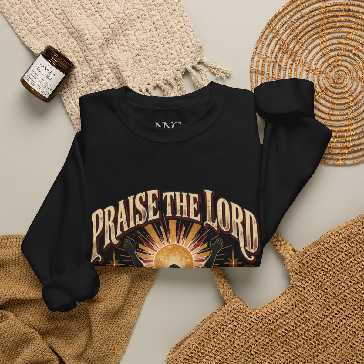 Praise The Lord Crewneck Sweatshirt — Christian Faith Graphic Pullover