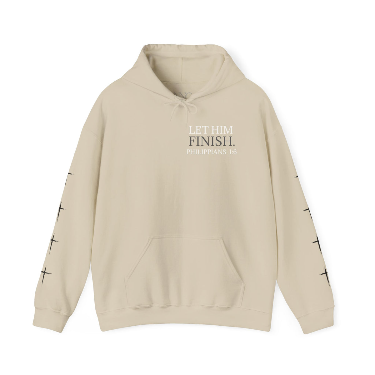Let Him Finish Hoodie — Philippians 1:6 Inspirational Christian Sweatshirt