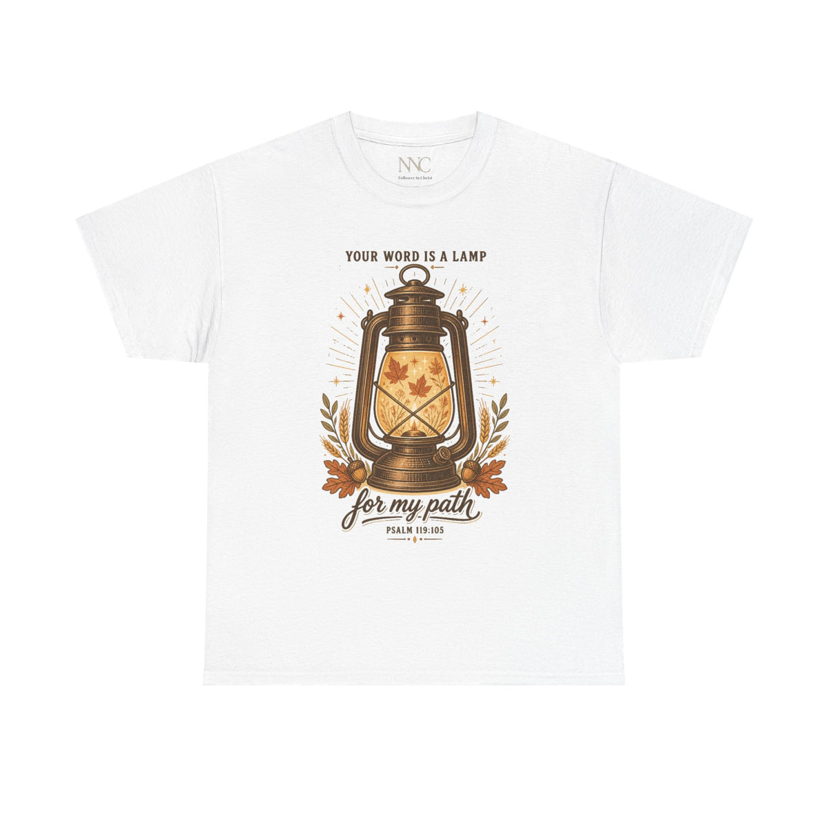 Bible Verse Lantern T-Shirt — "Your Word Is a Lamp for My Path" Christian Tee