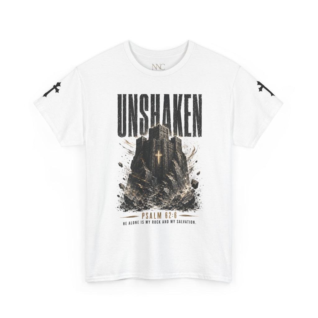 Unshaken Christian T‑Shirt — Psalm 62:6 Faith Graphic Tee