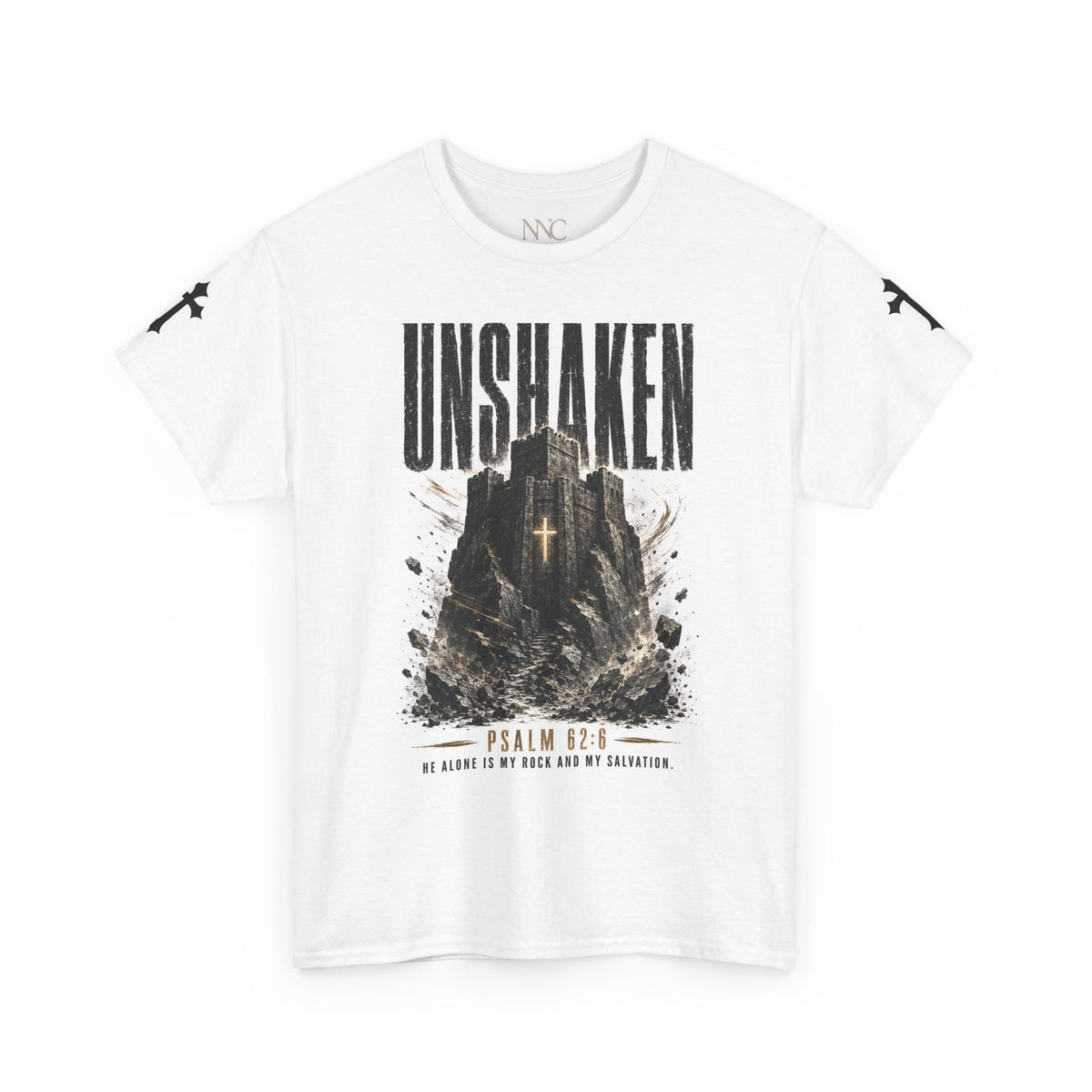 Unshaken Christian T‑Shirt — Psalm 62:6 Faith Graphic Tee