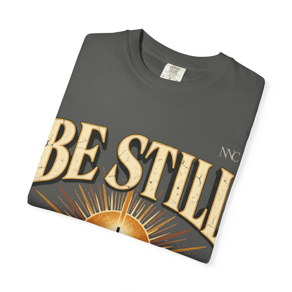 Be Still Mountain T-Shirt — Psalm 46:10 Christian Graphic Tee