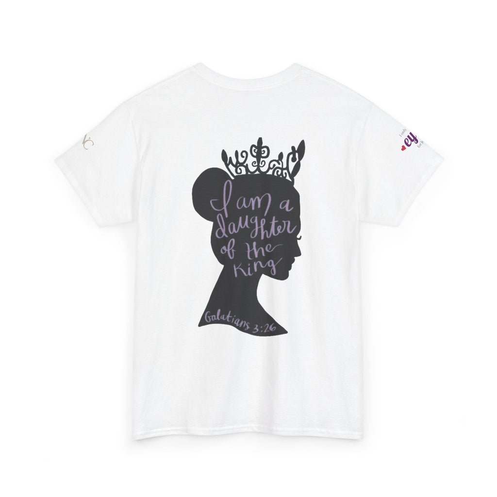 Amen Script Tee — “I am a daughter of the King” Back Silhouette Christian T‑Shirt