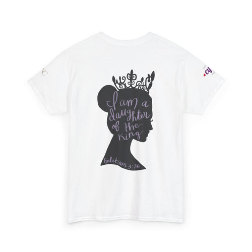 Amen Script Tee — “I am a daughter of the King” Back Silhouette Christian T‑Shirt