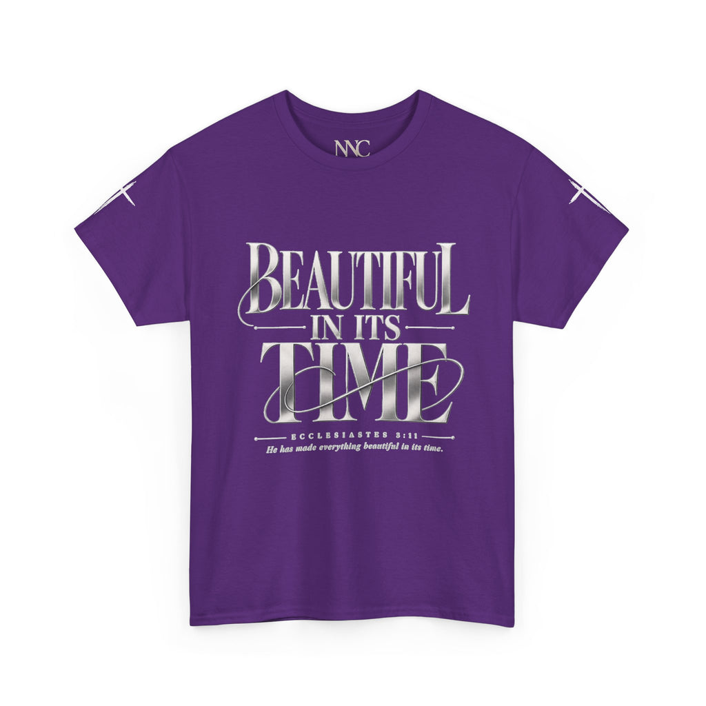 Beautiful In Its Time Tee — Inspirational Script Graphic T‑Shirt