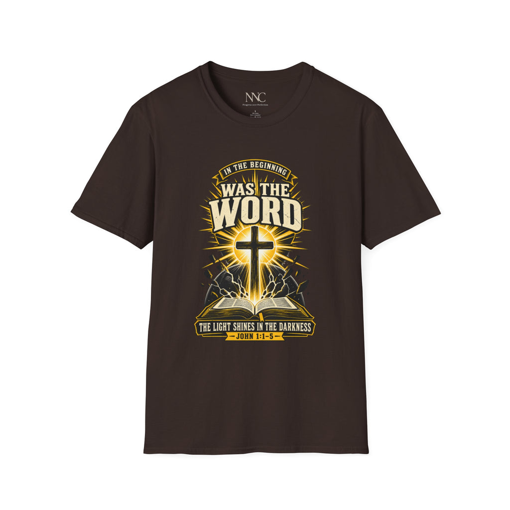 Was The Word Christian T-Shirt — In The Beginning Cross Faith Tee