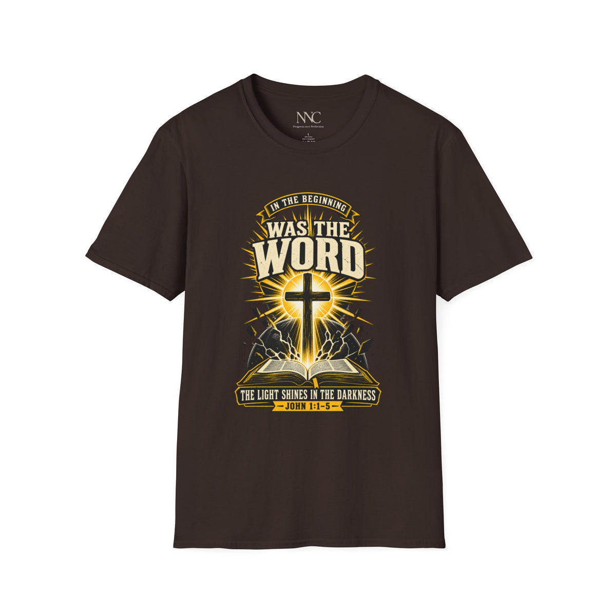 Was The Word Christian T-Shirt — In The Beginning Cross Faith Tee