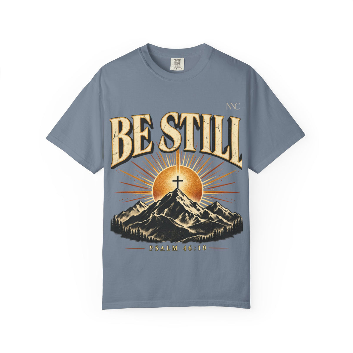 Be Still Mountain T-Shirt — Psalm 46:10 Christian Graphic Tee
