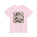 Faith Floral Tee — "There's Never Been a Time You Didn't See Me Through God" / "So I Worship You"
