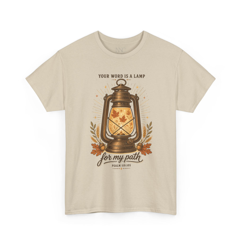 Bible Verse Lantern T-Shirt — "Your Word Is a Lamp for My Path" Christian Tee