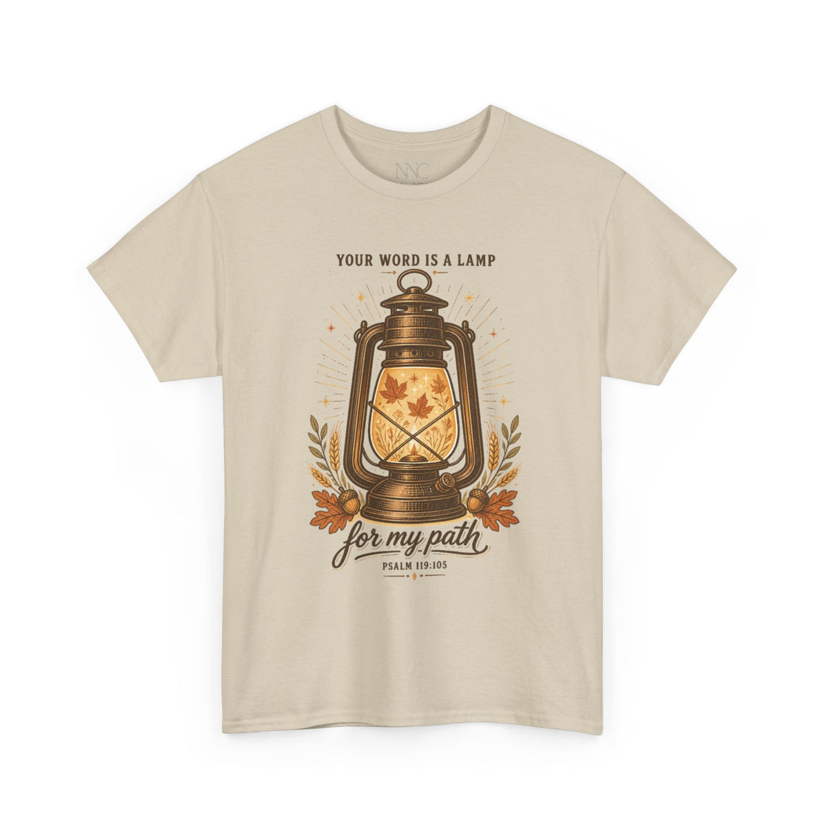Bible Verse Lantern T-Shirt — "Your Word Is a Lamp for My Path" Christian Tee