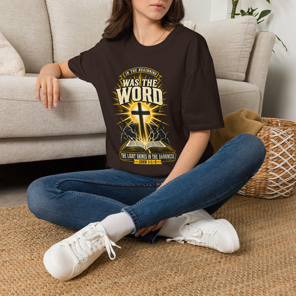 Was The Word Christian T-Shirt — In The Beginning Cross Faith Tee