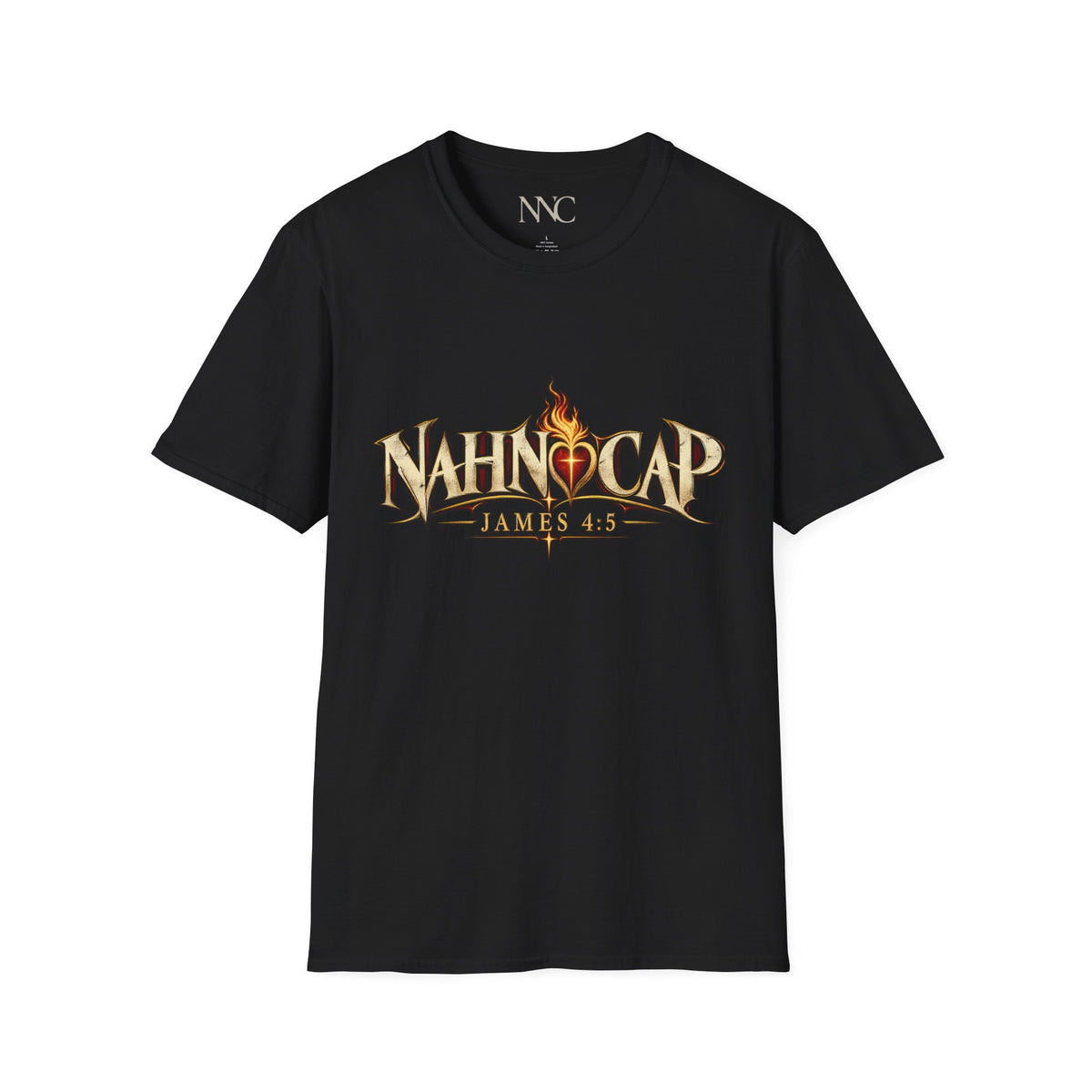 Christian T-Shirt — "Nahnhcap" & "The Spirit He Caused to Dwell in Us" Graphic Tee (James 4:5)