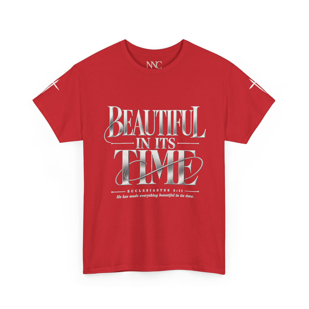 Beautiful In Its Time Tee — Inspirational Script Graphic T‑Shirt