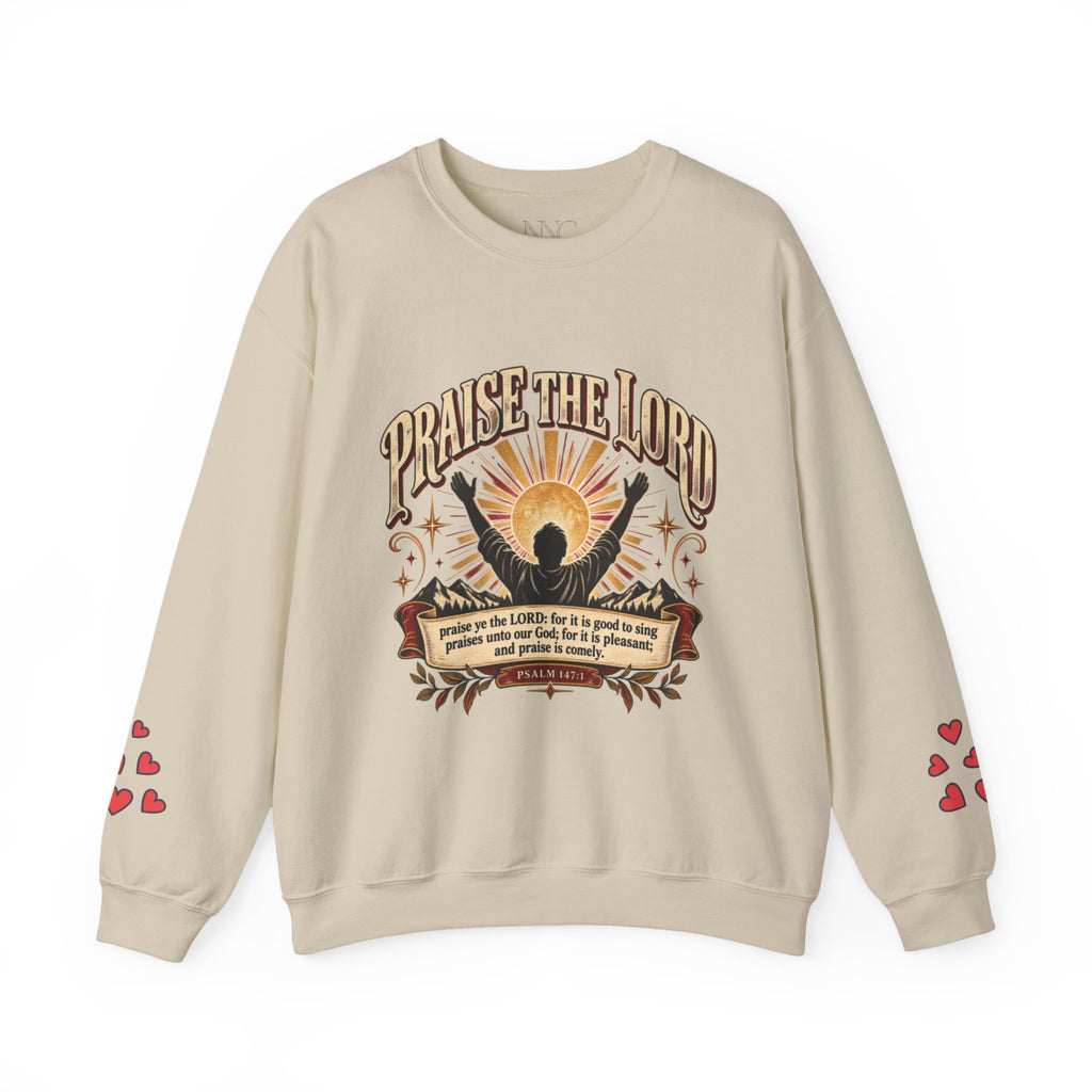 Praise The Lord Crewneck Sweatshirt — Christian Faith Graphic Pullover