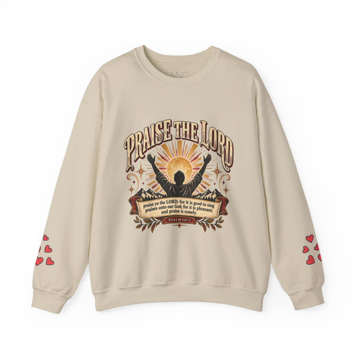 Praise The Lord Crewneck Sweatshirt — Christian Faith Graphic Pullover