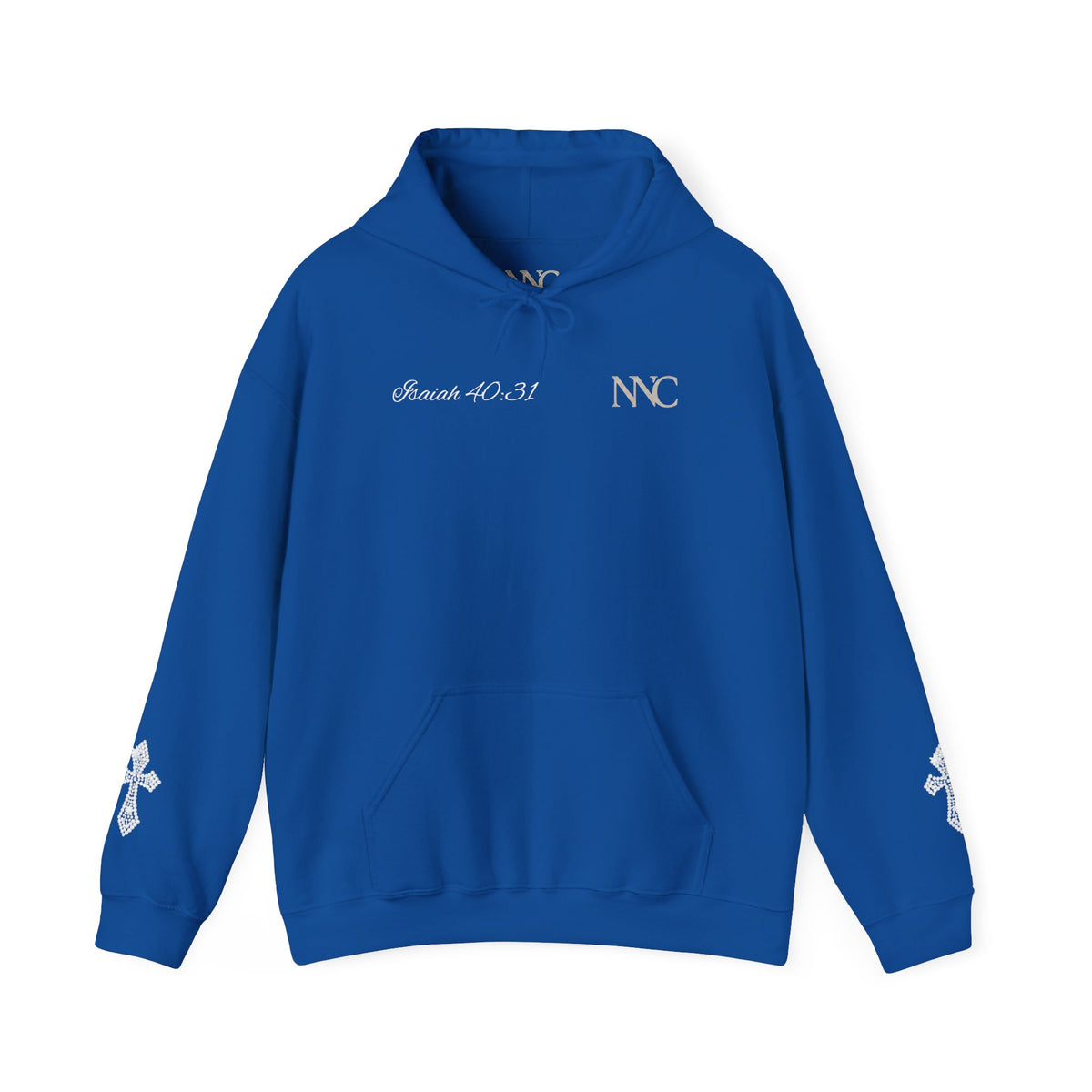 Faith Hoodie — "The Wait Is Not Wasted" Christian Pullover (Cross Sleeve Design)