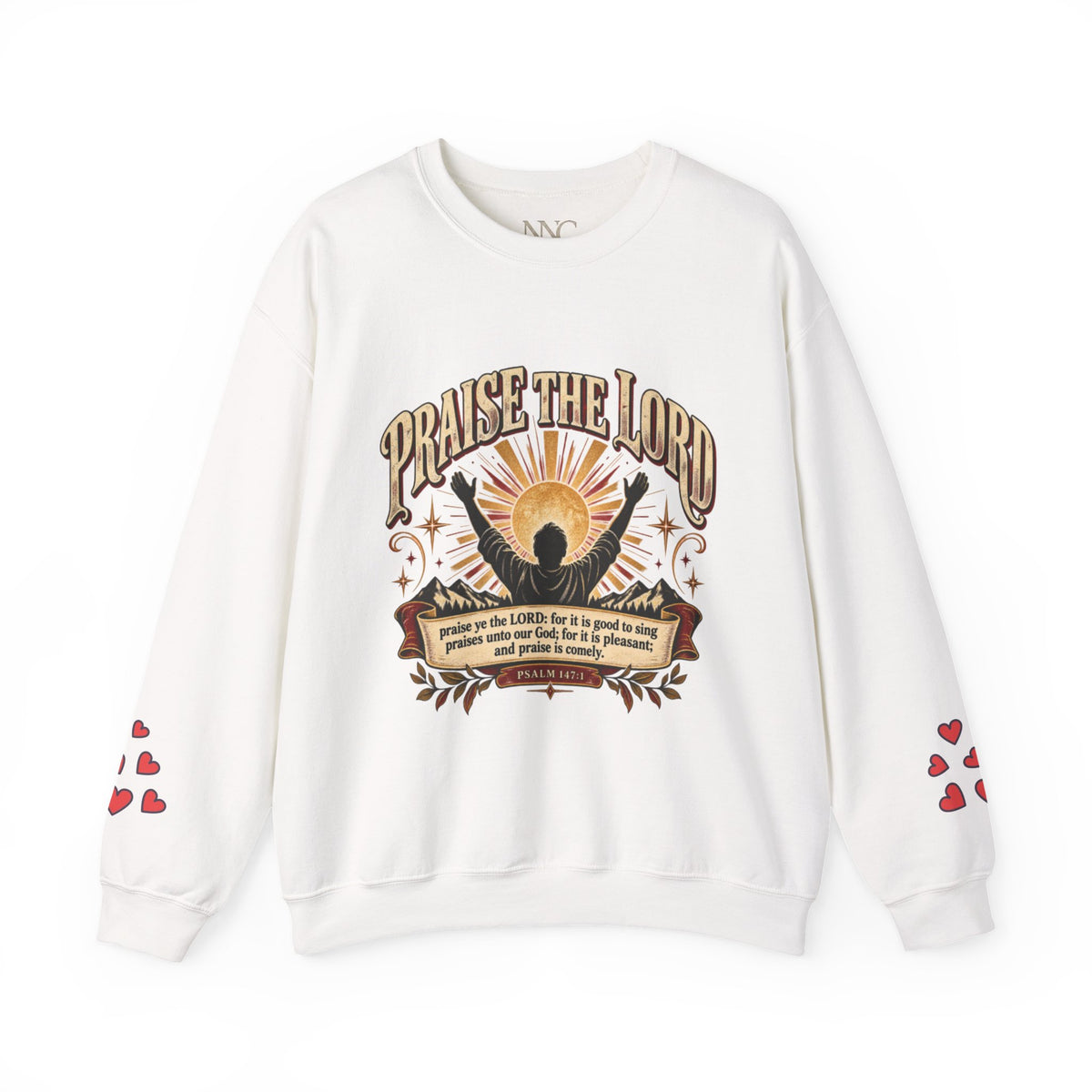 Praise The Lord Crewneck Sweatshirt — Christian Faith Graphic Pullover