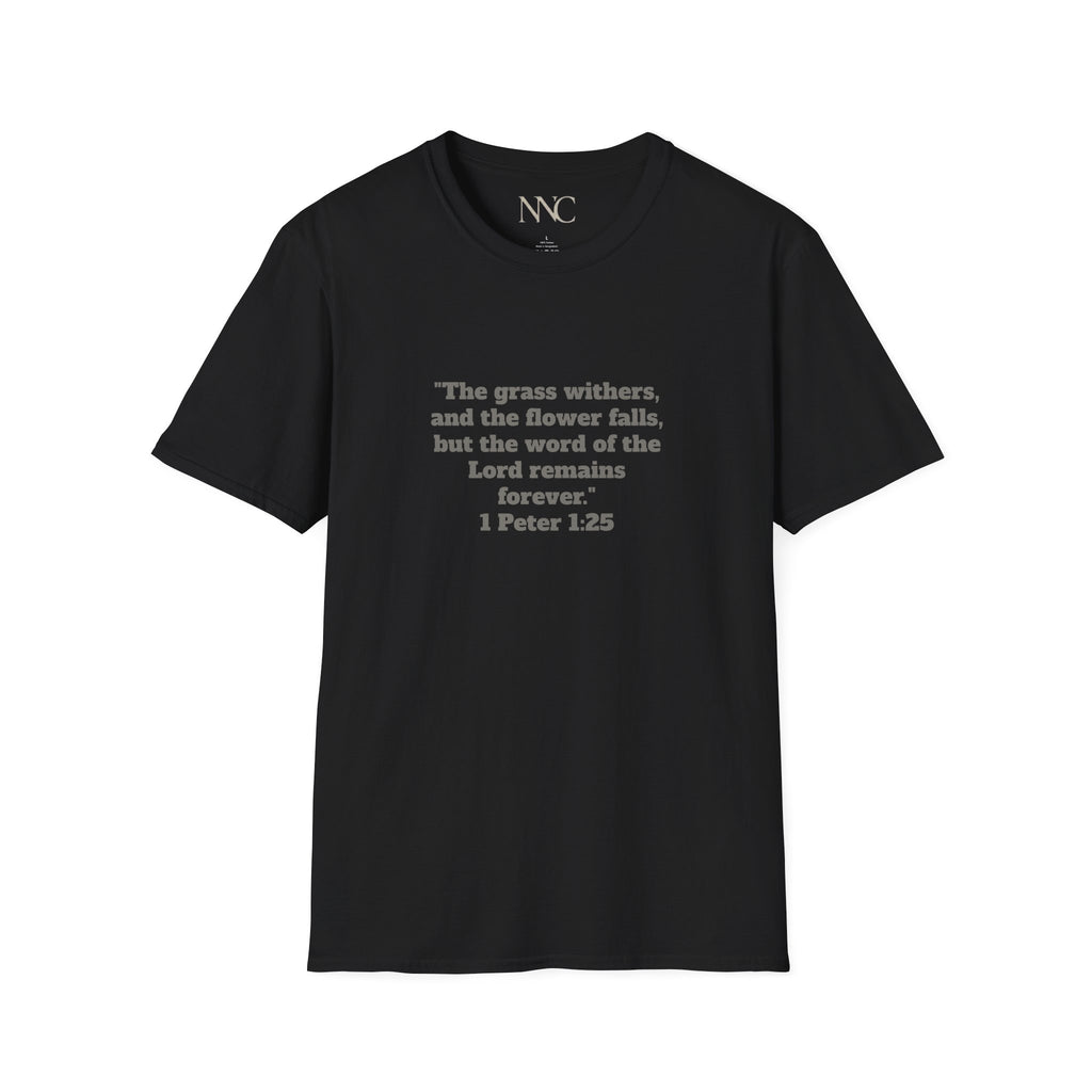 Endures Scripture T-Shirt — 1 Peter 1:25 Faith Tee