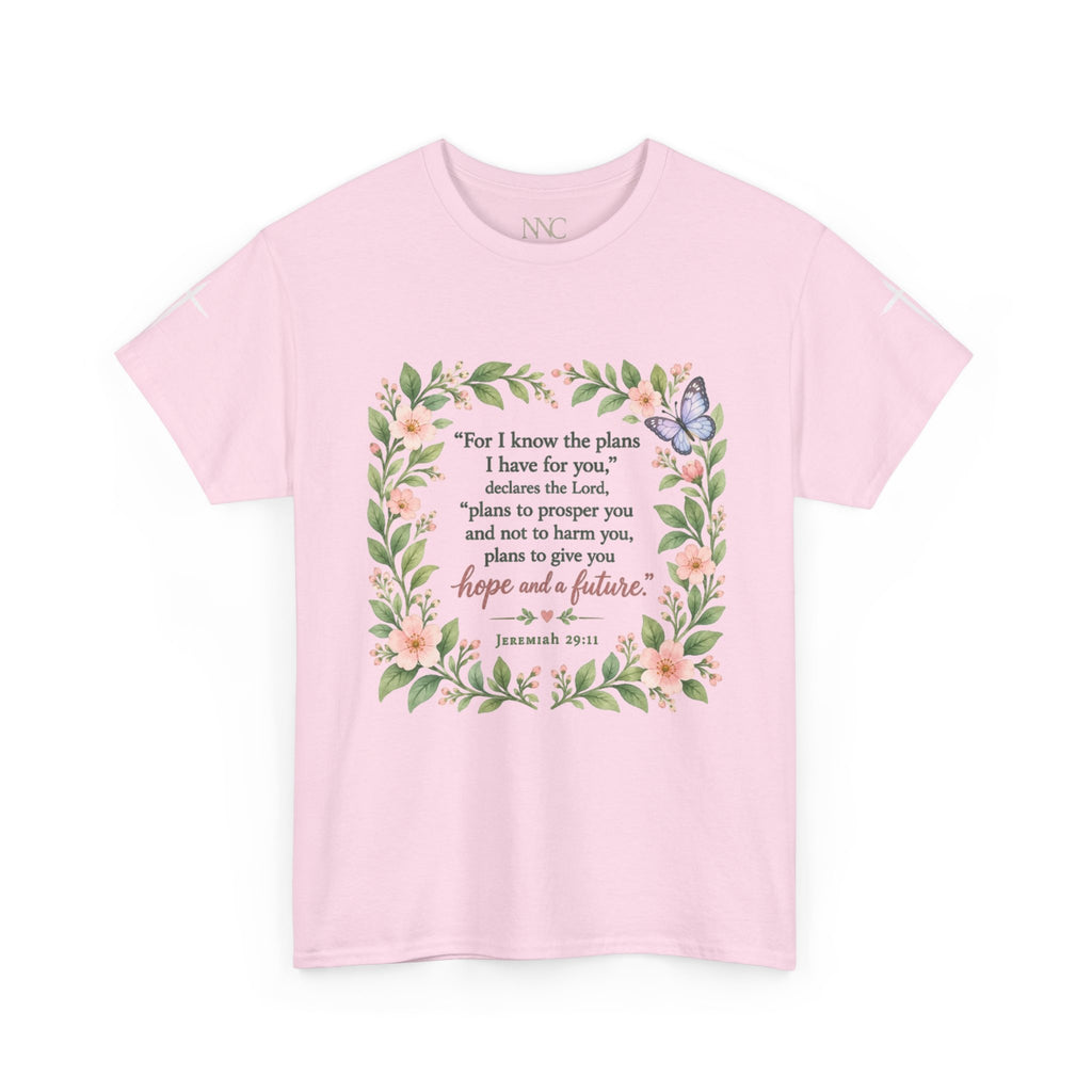 Bloom in His Promises Butterfly Tee — Inspirational Christian Scripture Shirt