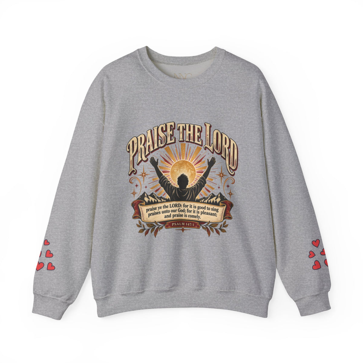 Praise The Lord Crewneck Sweatshirt — Christian Faith Graphic Pullover