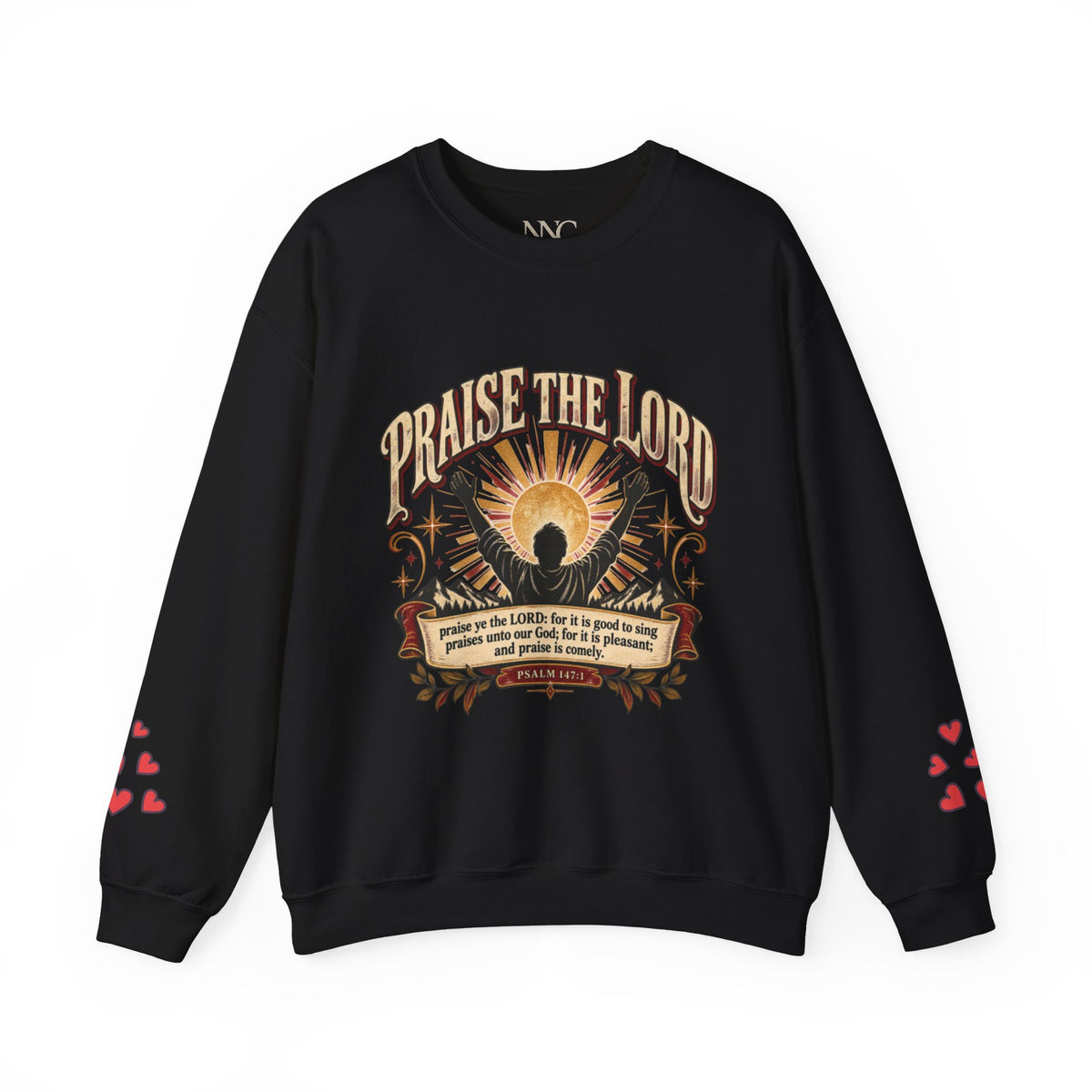 Praise The Lord Crewneck Sweatshirt — Christian Faith Graphic Pullover