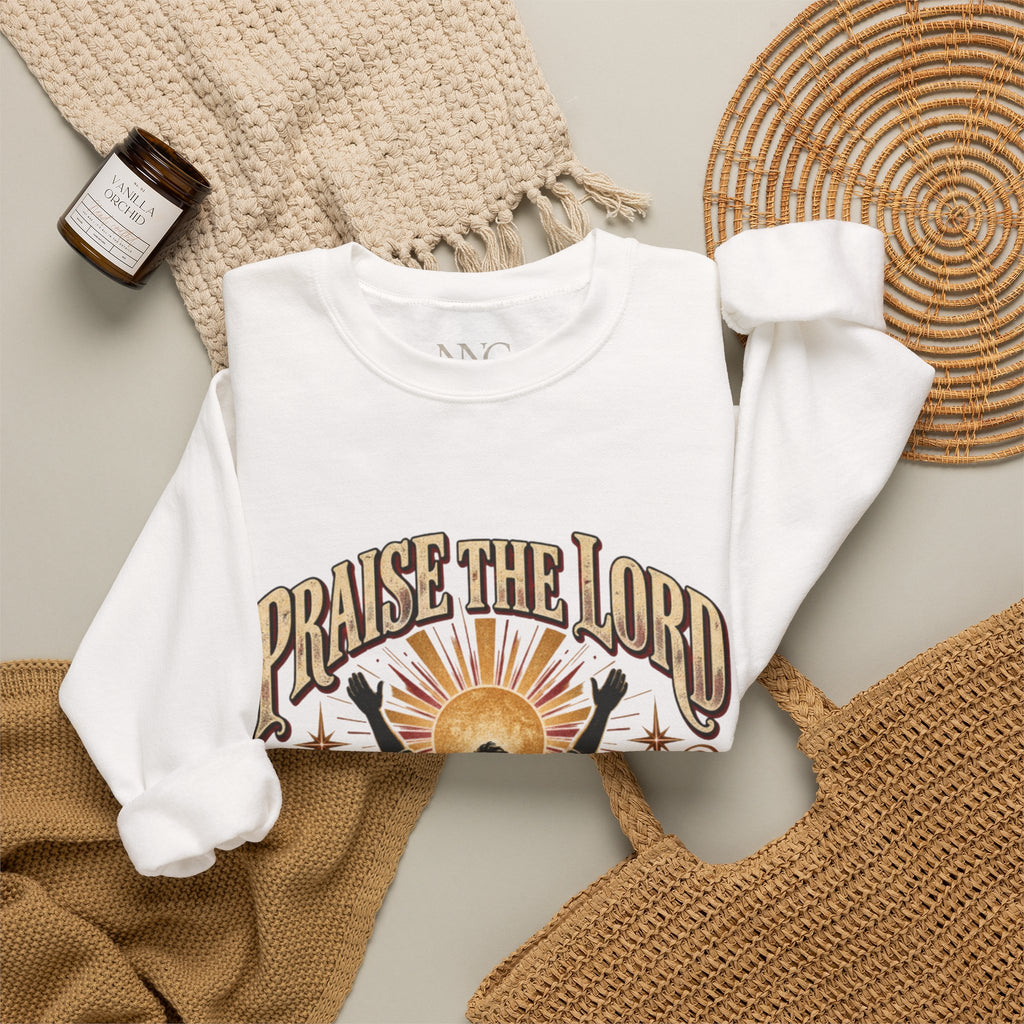 Praise The Lord Crewneck Sweatshirt — Christian Faith Graphic Pullover
