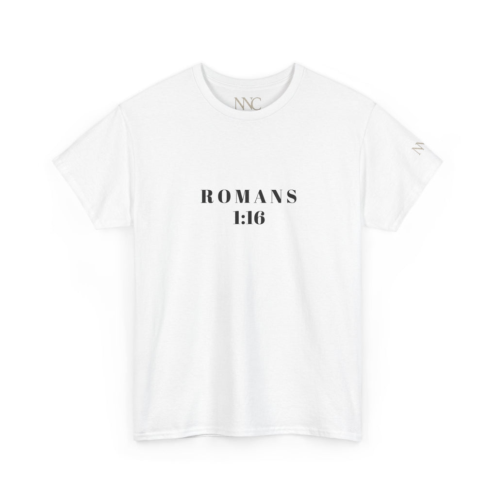 Christian T-Shirt — "Not Ashamed of the Gospel" (Romans 1:16)