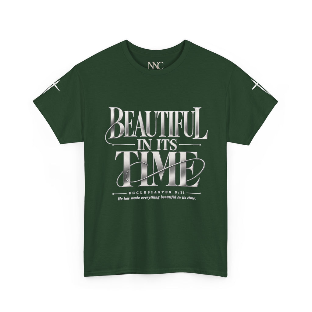 Beautiful In Its Time Tee — Inspirational Script Graphic T‑Shirt